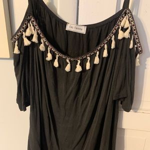 Strapless shirt with fringe!